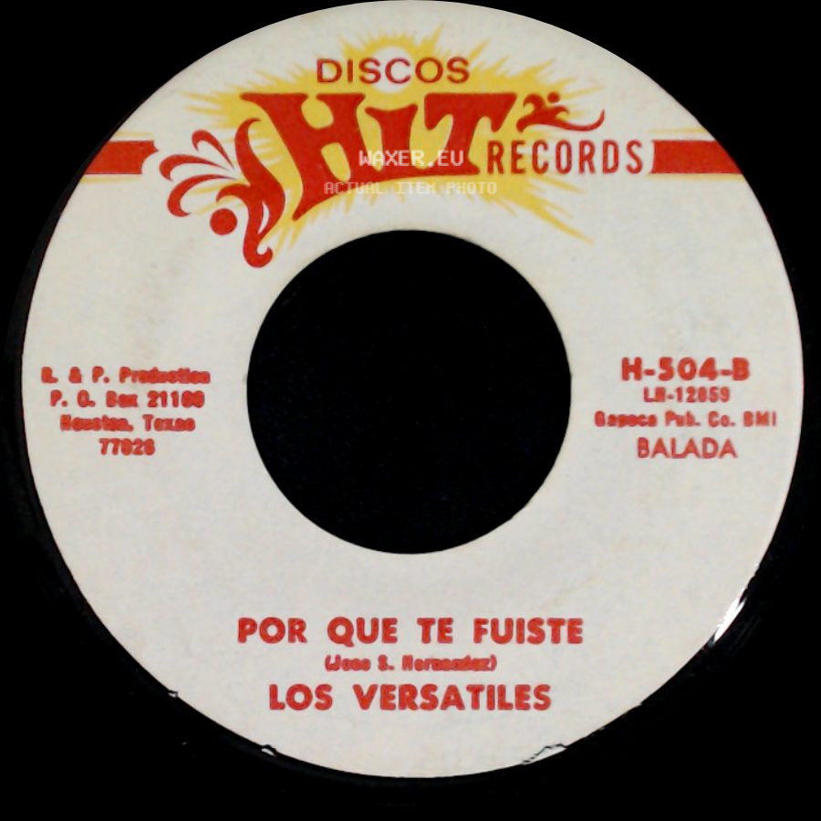Los Versatiles - Mis Sufrimientos / Por Que Te Fuiste side B