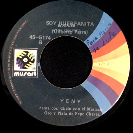 Yeny - A La Orilla De Un Palmar / Soy Huerfanita side B
