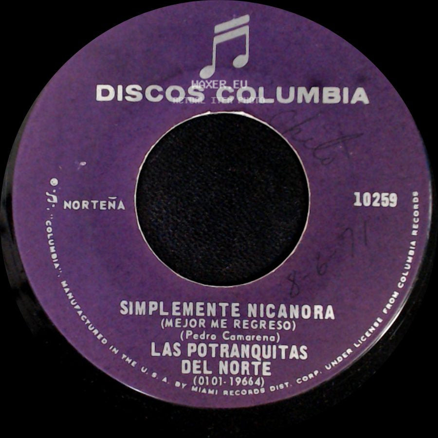 Las Potranquitas Del Norte - Hazme El Milagro / Simplemente Nicanora (Mejor Me Regreso) side B