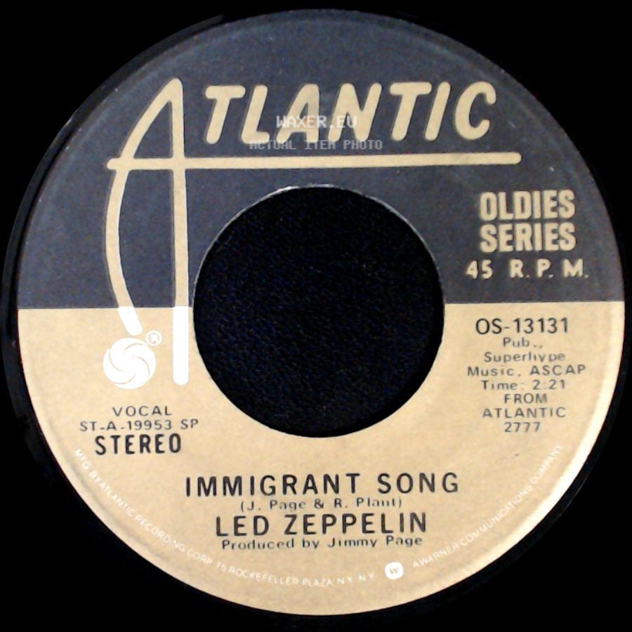 Led Zeppelin - Hey, Hey, What Can I Do / Immigrant Song side B