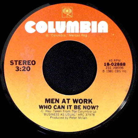 Men At Work - Anyone For Tennis / Who Can It Be Now? side B