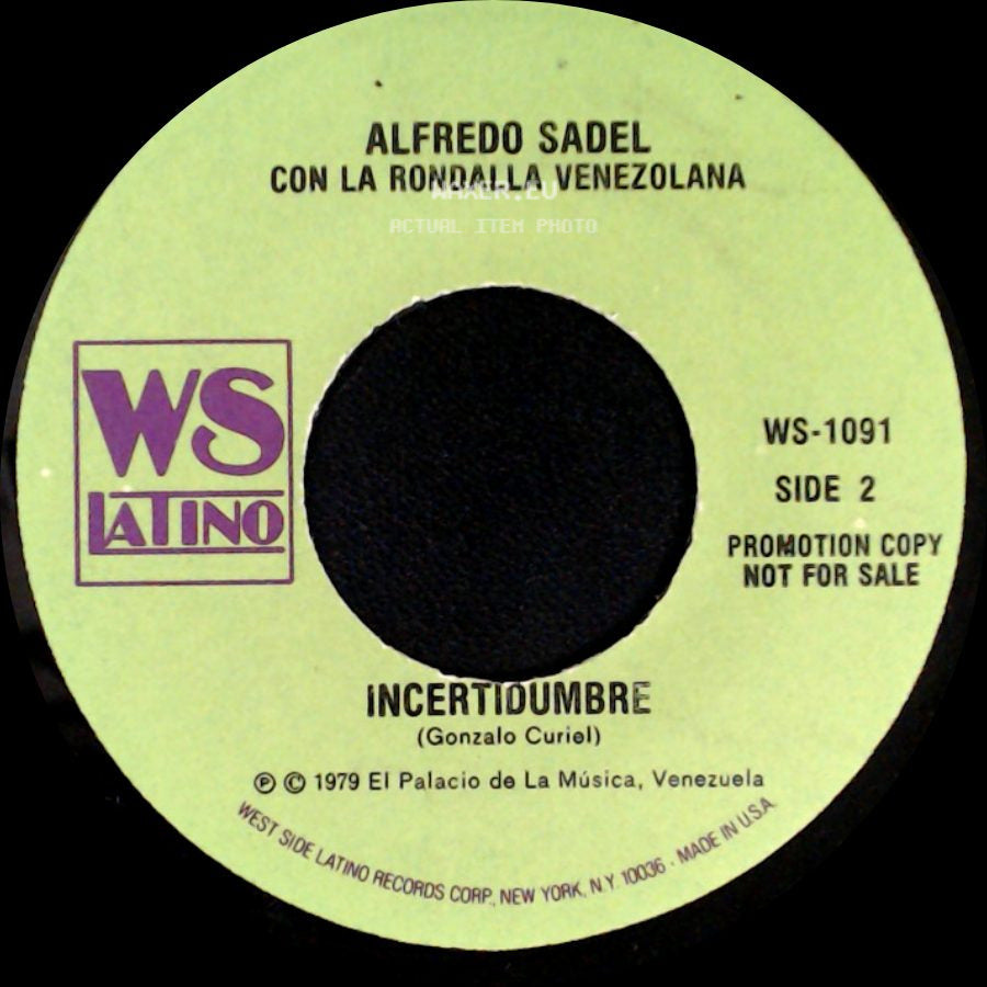 Alfredo Sadel Con La Rondalla Venezolana - Vuelveme A Querer / Incertidumbre side B