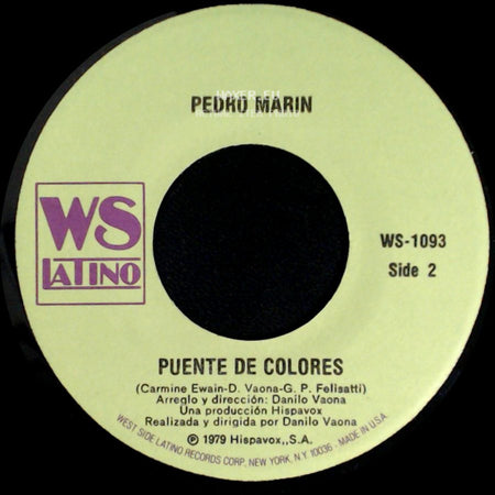 Pedro Marin - Que No / Puente De Colores side B