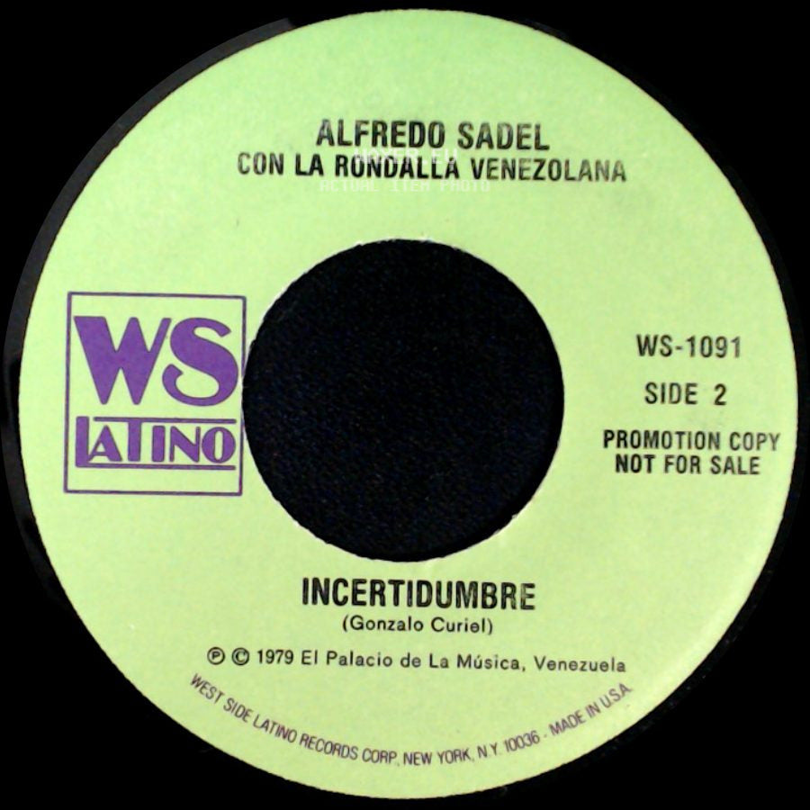 Alfredo Sadel Con La Rondalla Venezolana - Vuelveme A Querer / Incertidumbre side B