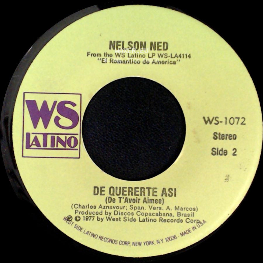 Nelson Ned - Que Dios Bendiga Nuestro Amor (Tonight I Know I'll Make You Cry) / De Quererte Asi side B