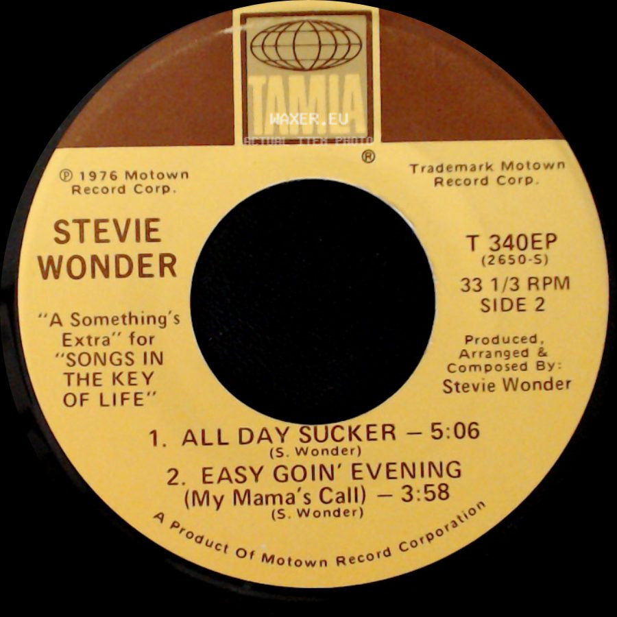 Stevie Wonder - "A Something's Extra" For "Songs In The Key Of Life" / A Something's Extra For Songs In The Key Of Life side B