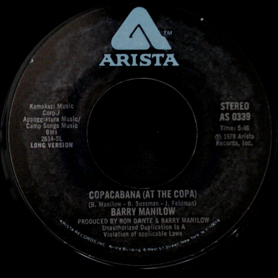 Barry Manilow - Copacabana (At The Copa) / Copacabana (At The Copa) side A
