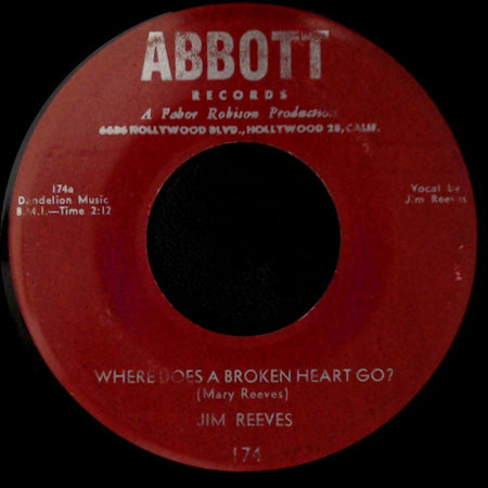 Jim Reeves - Where Does A Broken Heart Go? / The Wilder Your Heart Beats The Sweeter You Love side A