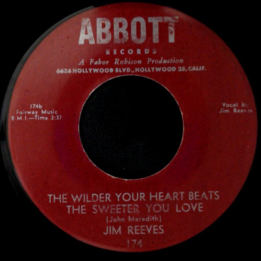 Jim Reeves - Where Does A Broken Heart Go? / The Wilder Your Heart Beats The Sweeter You Love side B