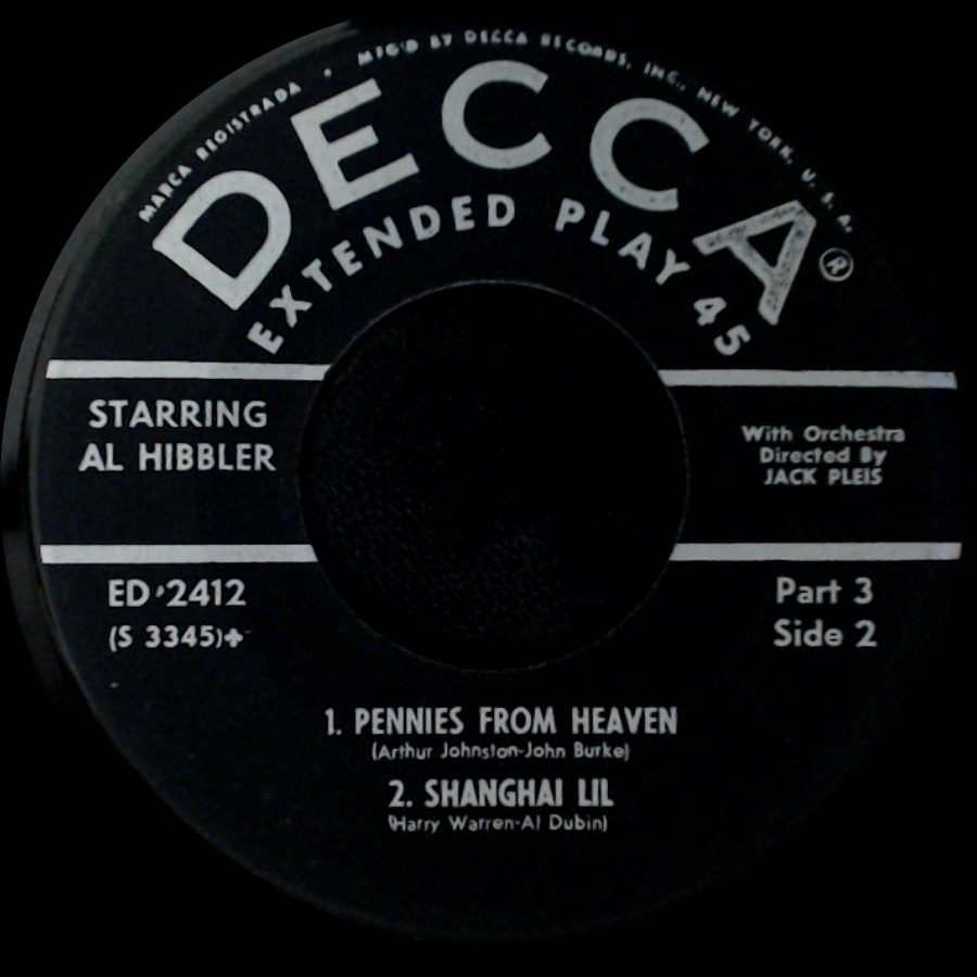 Al Hibbler - I Don't Stand A Ghost Of A Chance With You / Count Every Star / Unknown Title B side B