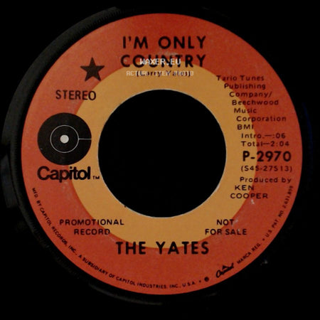 The Yates - Shoe Leather Alley / I'm Only Country side B