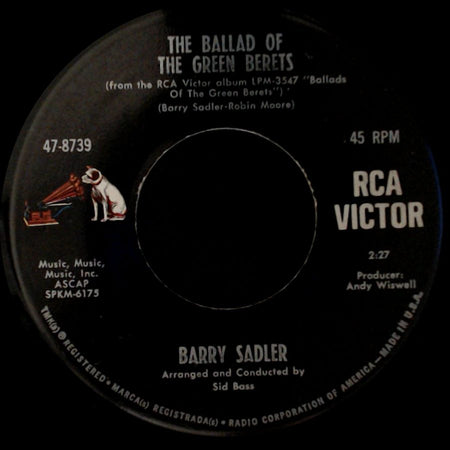 Barry Sadler - The Ballad Of The Green Berets / Letter From Vietnam side A