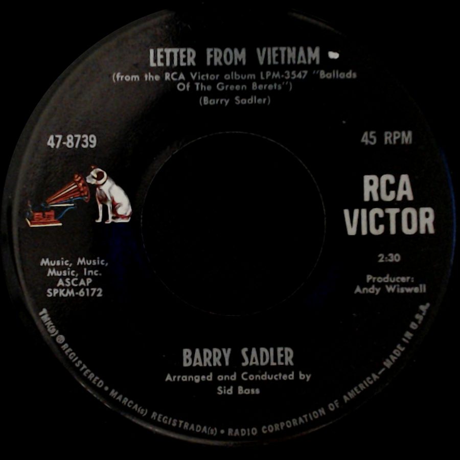 Barry Sadler - The Ballad Of The Green Berets / Letter From Vietnam side B