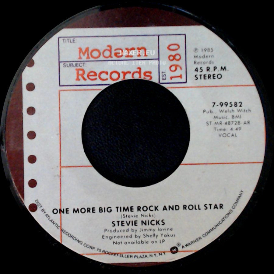 Stevie Nicks - Talk To Me / One More Big Time Rock And Roll Star side B