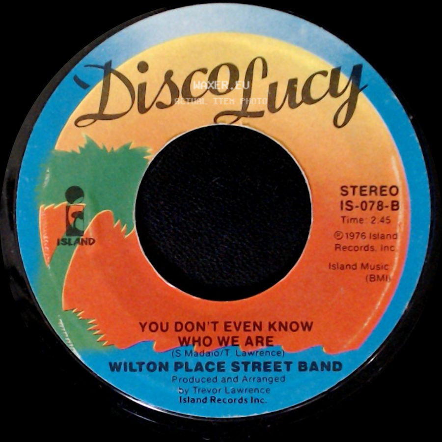 Wilton Place Street Band - (I Love Lucy Theme) / You Don't Even Know Who We Are side B
