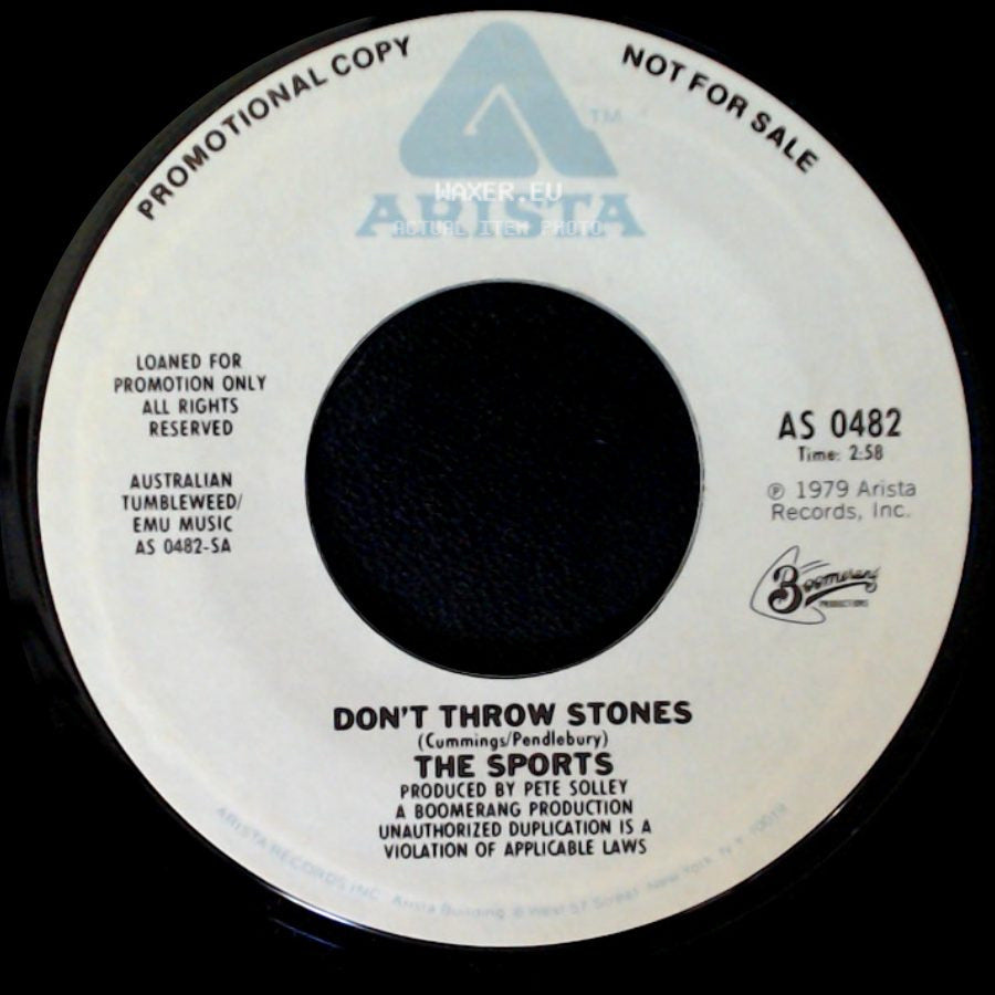 The Sports - Mailed It To Your Sister / Don't Throw Stones side B
