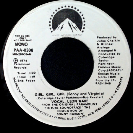 Leon Ware - Girl, Girl, Girl (Sonny And Virginia) / Girl, Girl, Girl (Sonny And Virginia) side A