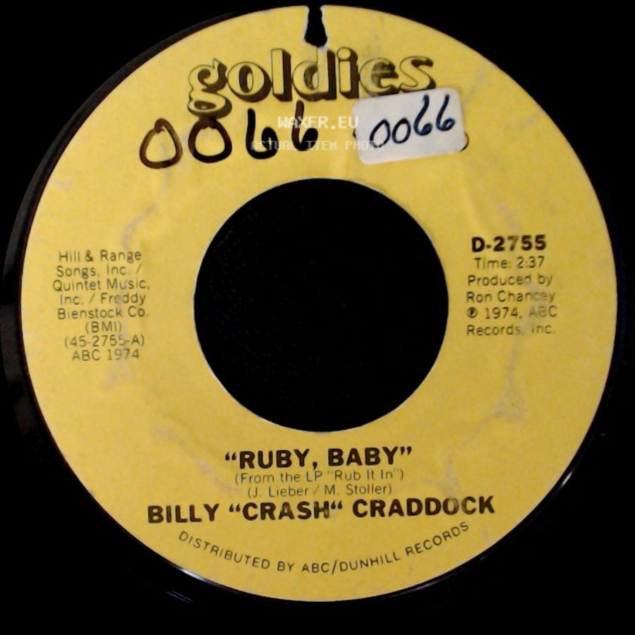 Billy "Crash" Craddock - Walk When Love Walks / Ruby, Baby side B