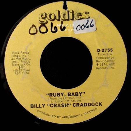 Billy "Crash" Craddock - Walk When Love Walks / Ruby, Baby side B