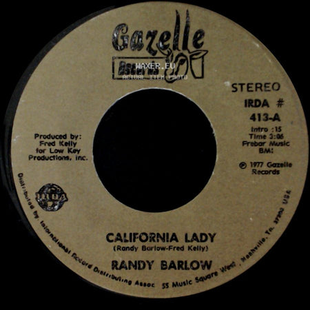 Randy Barlow - California Lady / We're Crazy side A