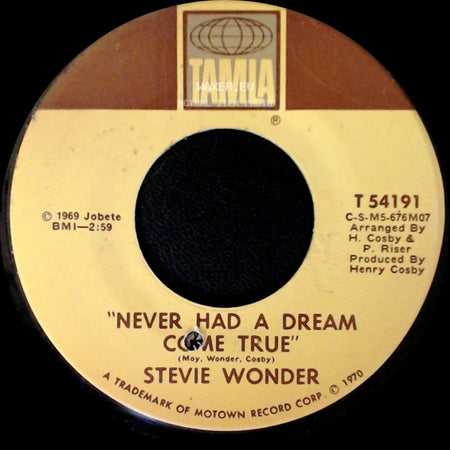 Stevie Wonder - Never Had A Dream Come True / Somebody Knows, Somebody Cares side A
