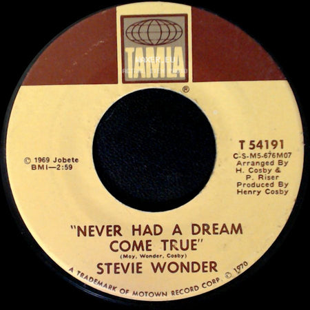 Stevie Wonder - Never Had A Dream Come True / "Somebody Knows, Somebody Cares" side A