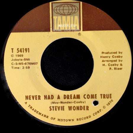 Stevie Wonder - Never Had A Dream Come True / Somebody Knows, Somebody Cares side A