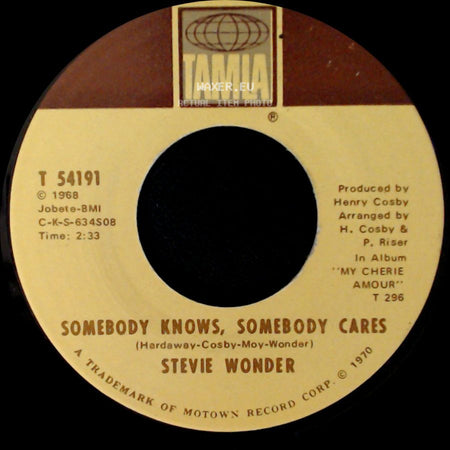 Stevie Wonder - Somebody Knows, Somebody Cares / Never Had A Dream Come True side A