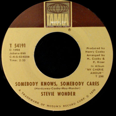 Stevie Wonder - Somebody Knows, Somebody Cares / Never Had A Dream Come True side A