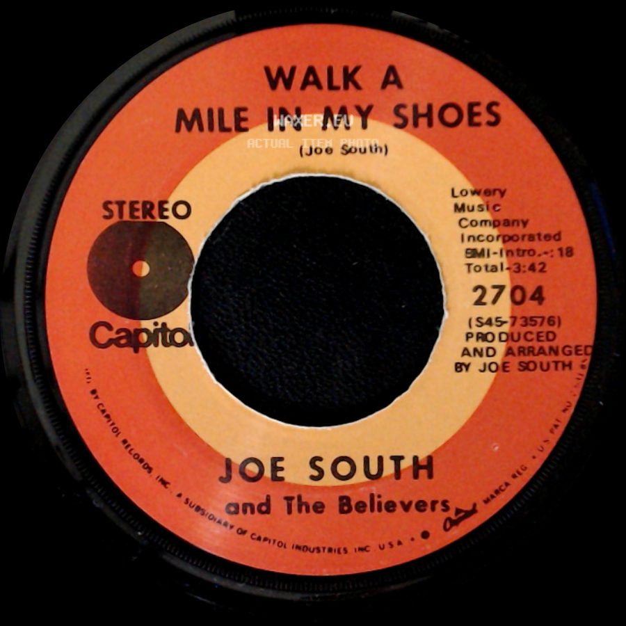 Joe South And The Believers - Shelter / Walk A Mile In My Shoes side B