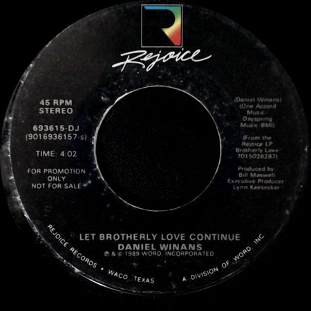 Daniel Winans - Let Brotherly Love Continue / Let Brotherly Love Continue side A