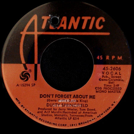 Dusty Springfield - Breakfast In Bed / Don't Forget About Me side B