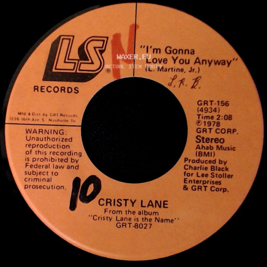 Cristy Lane - I Can't Tell You / I'm Gonna Love You Anyway side B