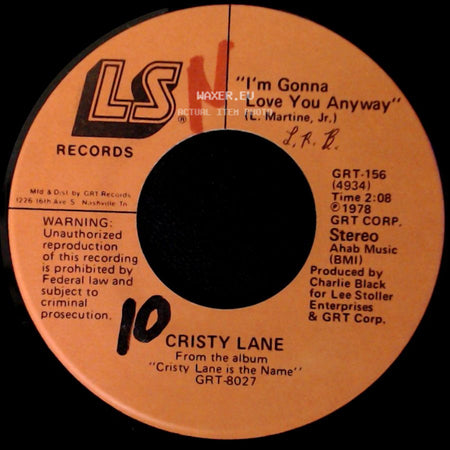 Cristy Lane - I Can't Tell You / I'm Gonna Love You Anyway side B