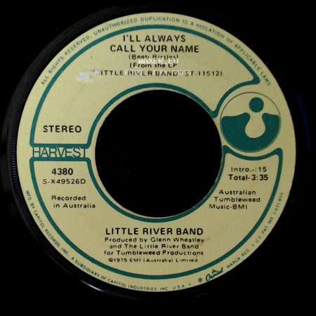 Little River Band - The Man In Black / I'll Always Call Your Name side B