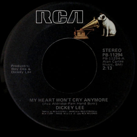 Dickey Lee - My Heart Won't Cry Anymore / Danna side A
