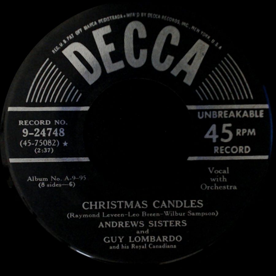Andrews Sisters And Guy Lombardo And His Royal Canadians - Merry Christmas Polka / Christmas Candles side B