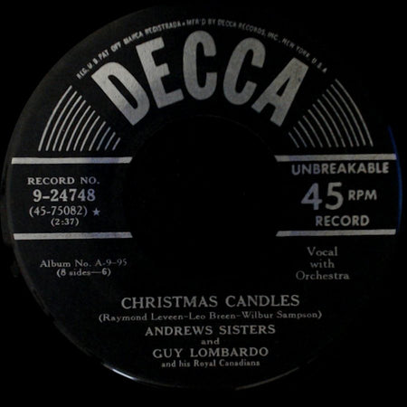 Andrews Sisters And Guy Lombardo And His Royal Canadians - Merry Christmas Polka / Christmas Candles side B
