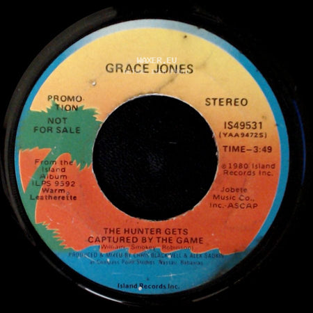 Grace Jones - The Hunter Gets Captured By The Game / The Hunter Gets Captured By The Game side B