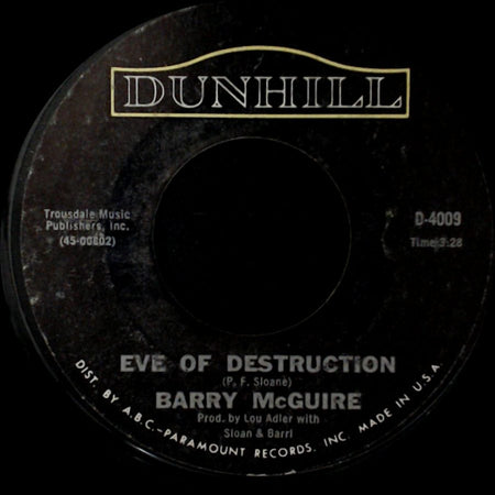 Barry Mcguire - Eve Of Destruction / What Exactly's The Matter With Me side A
