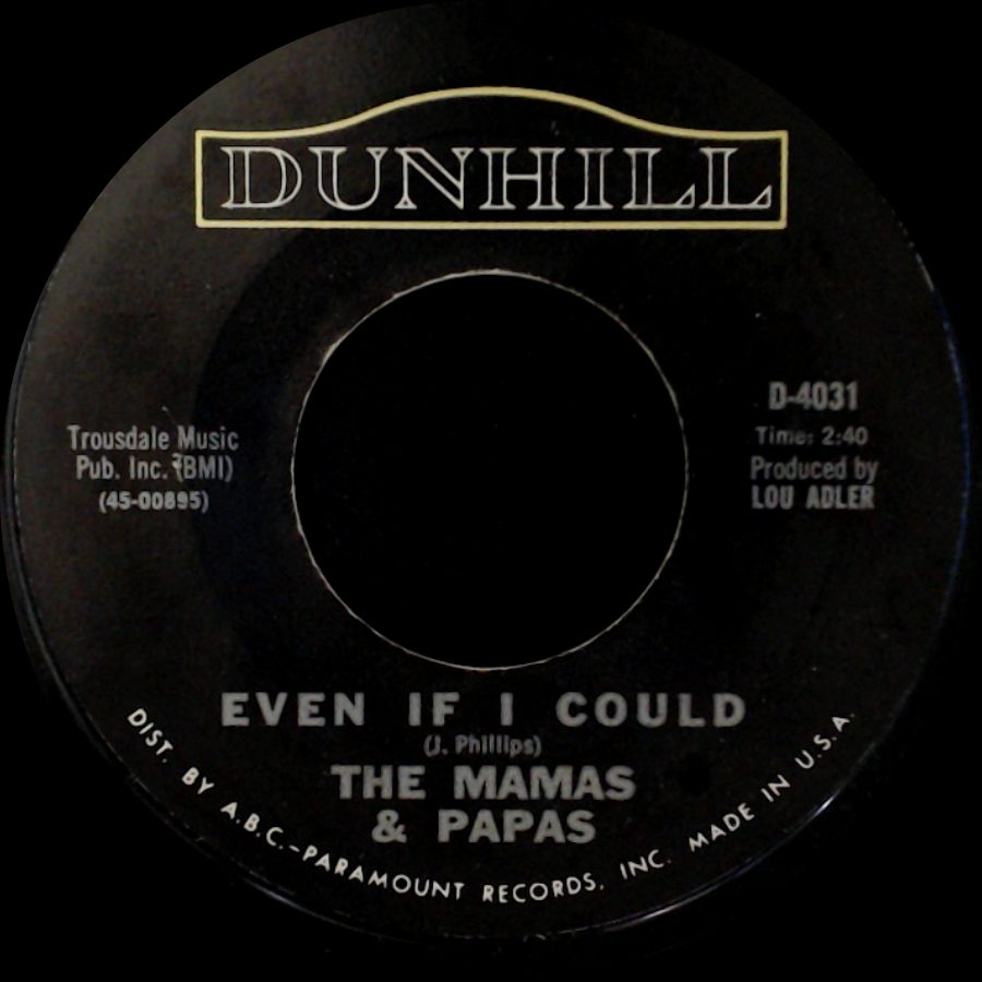 The Mamas & Papas - Even If I Could / I Saw Her Again side A