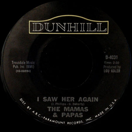 The Mamas & Papas - Even If I Could / I Saw Her Again side B