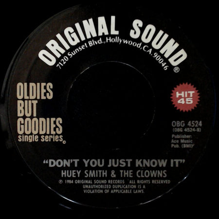 Frankie Ford / Huey Smith & The Clowns - Sea Cruise / Don't You Just Know It side B