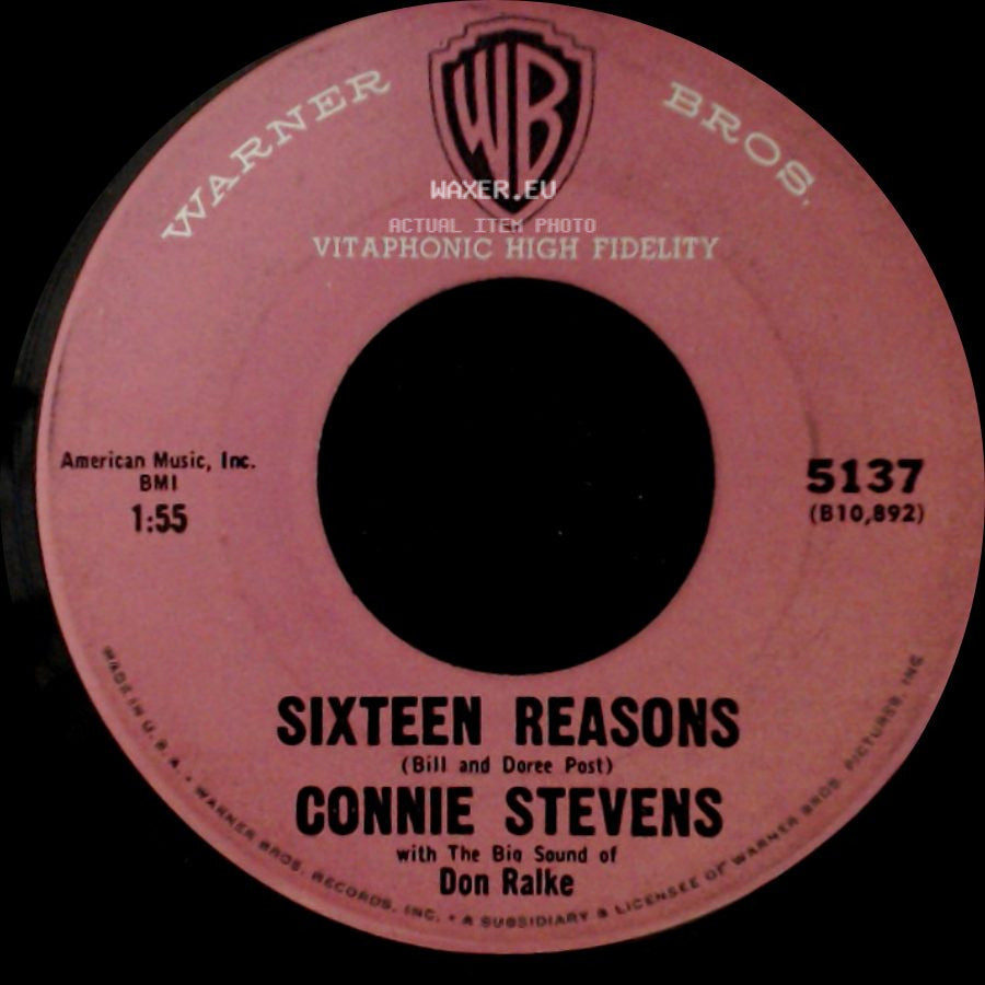 Connie Stevens / Connie Stevens With The Buddy Cole Trio - Sixteen Reasons / Little Sister side A