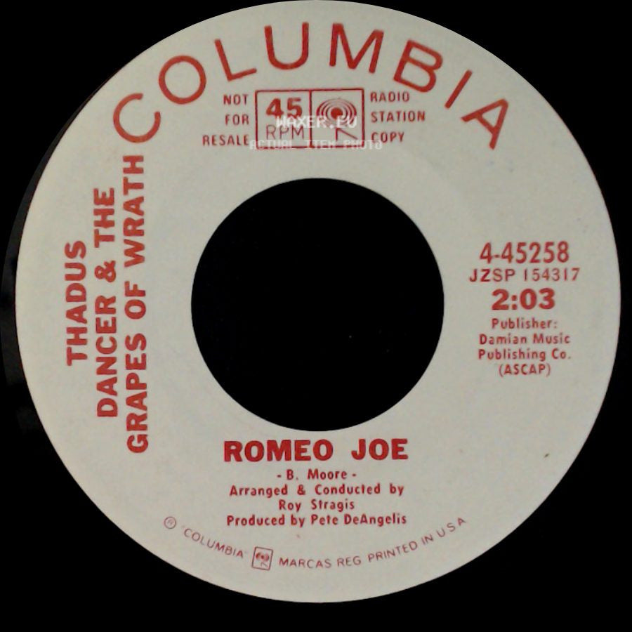 Thadus Dancer & The Grapes Of Wrath - You Better Move On / Romeo Joe side B