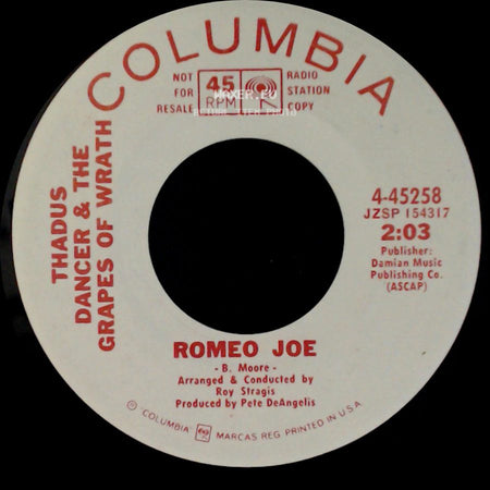 Thadus Dancer & The Grapes Of Wrath - You Better Move On / Romeo Joe side B