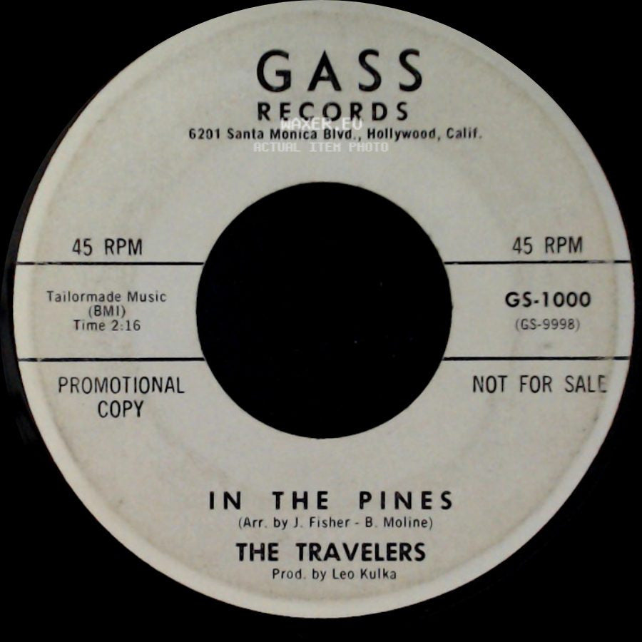 The Travelers - Tie Me Surfer Board / Down Sport / In The Pines side B
