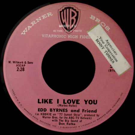 Edd Byrnes / Edd Byrnes And Friend - Kookie's Mad Pad / Like I Love You side B