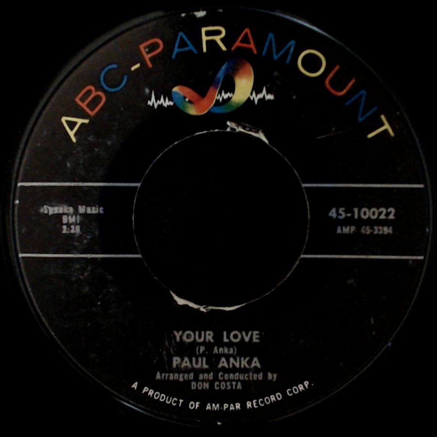 Paul Anka - Lonely Boy / Your Love side B