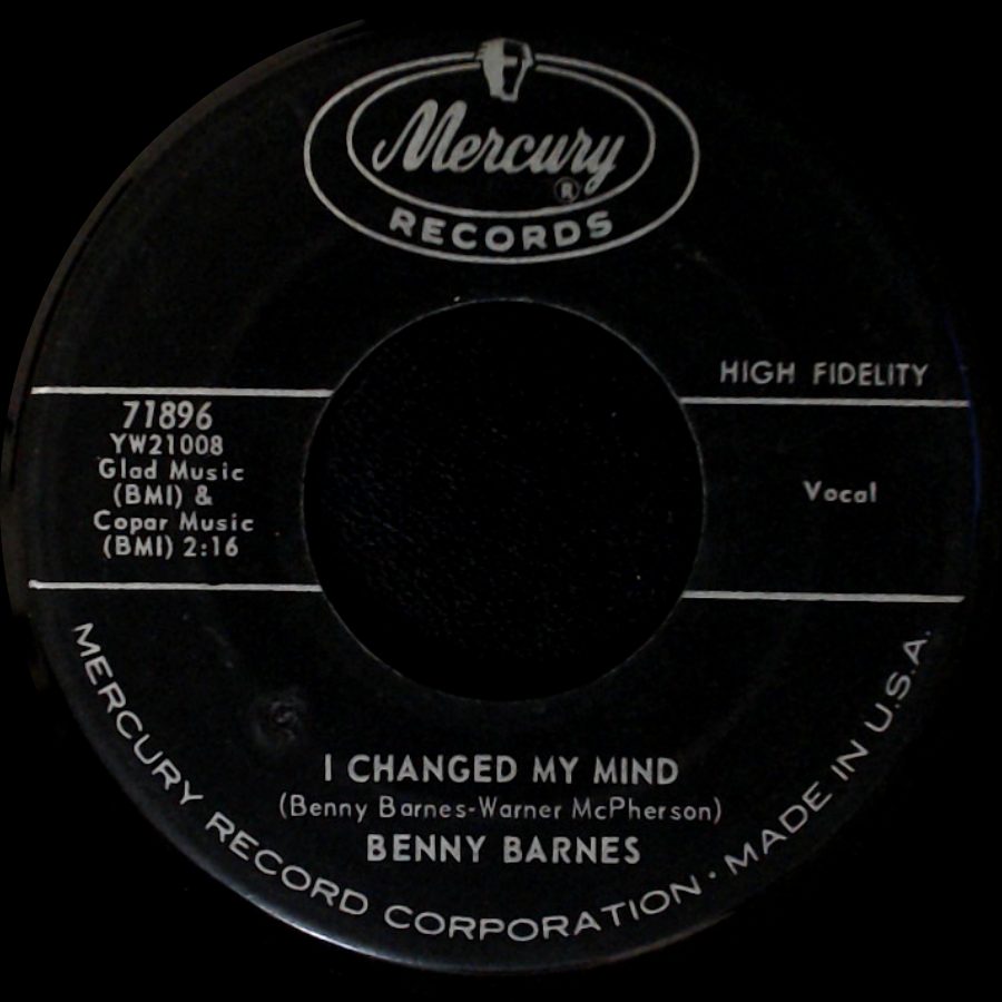 Benny Barnes - World's Worse Loser / I Changed My Mind side B